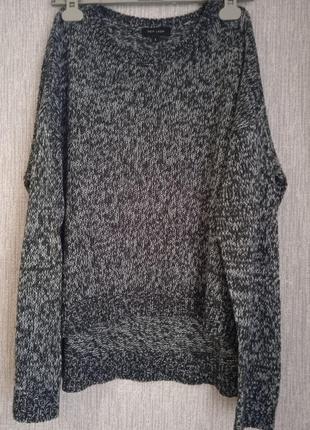 Легкий вязаный свитер, кофта с укороченным передом оверсайз