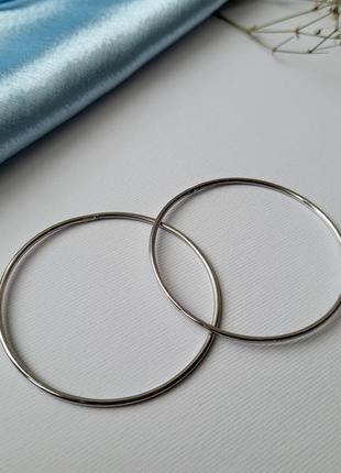 Серебряные серьги  кольца 55 мм 5.08г