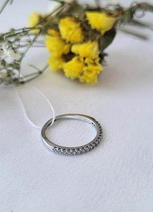 Кольцо серебряное женское кольцо дорожка с белыми камнями 15.5...