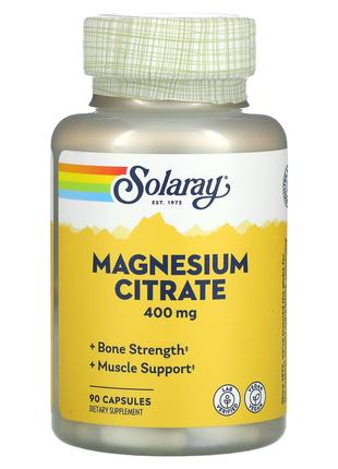Solaray, цитрат магнію, 400 мг, 90 капсул VegCap