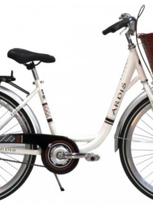 Велосипед Ardis Lido 26" 16.5" 2023 білий з корзиною та багажн...