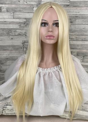 3247 парик блонд с пробором без челки 70см