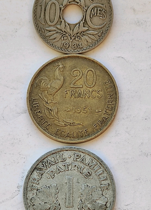 Микс из трёх монет старой Франции