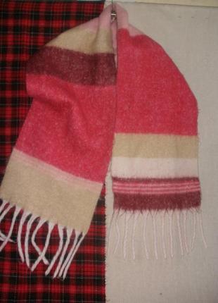 Теплый большой шарф уютная пушистая шаль размер 230*38