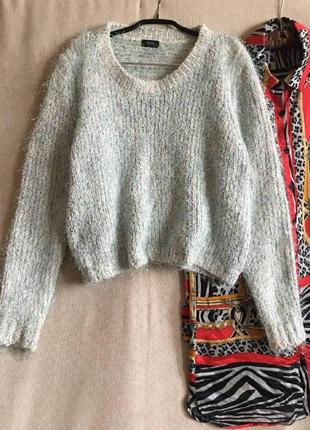 Ніжний теплий вільний  светр джемпер пуловер f&f травка