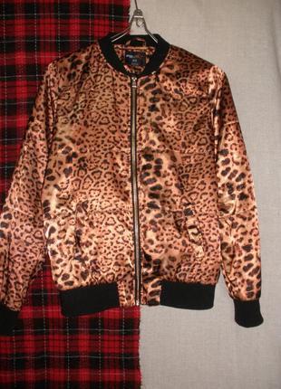 Бомбер легкая куртка  fb sister леопардовый принт