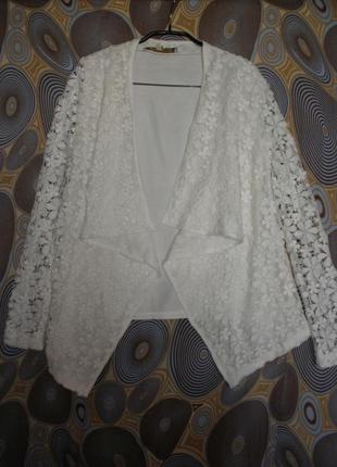 Ажурний ошатний жакет кардиган parisian collection з трикотажн...