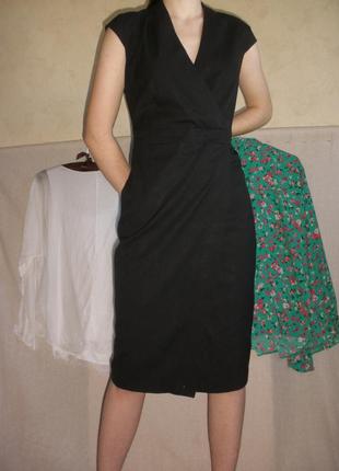 Базовое чёрное платье по фигуре карандаш футляр миди  классика