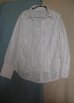 Тонкої  бавовна  біла блузка рубашка сорочка next вишивка