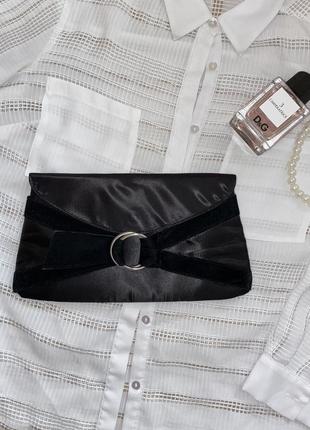 Чорна сумочка клатч, жіноча сумка без ремінця