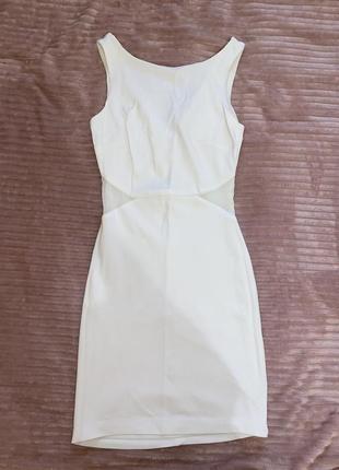 Белое платье, короткое, облегающее zara