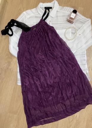 Літня сукня фіолетова, легка з відкритими плечима