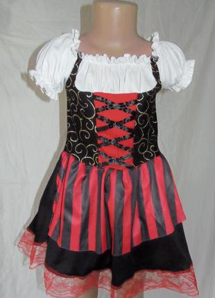 Карнавальный костюм,платье пиратки,разбойницы на 3-4 года