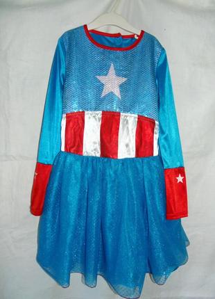 Платье супергероини,капитан америка на 11-13 лет