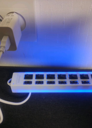 USB HUBудлинитель на 7 портов с подсветкой