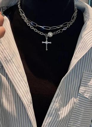 Подвеска крест цепь цепочка цепи ожерелье