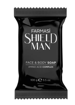 Чоловіче мило для обличчя та тіла shield man amino acid, 100 г
