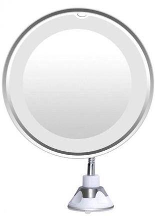 Зеркало на присоске с LED подсветкой круглое Flexible (White) ...