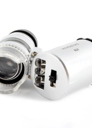 Карманный микроскоп MG 9882 60X с LED и ультрафиолетовой подсветк