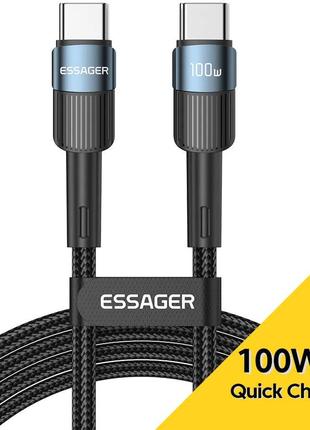 Кабель зарядный Essager USB Type-C to Type-C PD 100W 20V/5A дл...