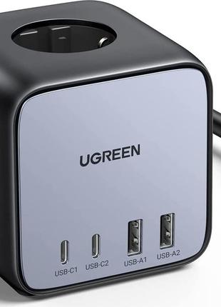 Зарядний пристрій UGREEN USB 3-контактна розетка DigiNest Cube...