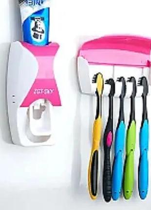 Дозатор для зубной пасты + подставка для зубных щеток