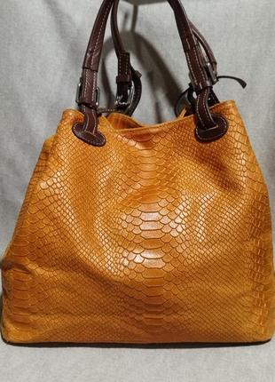 Шикарна сумка італія genuine leather borse in pelle