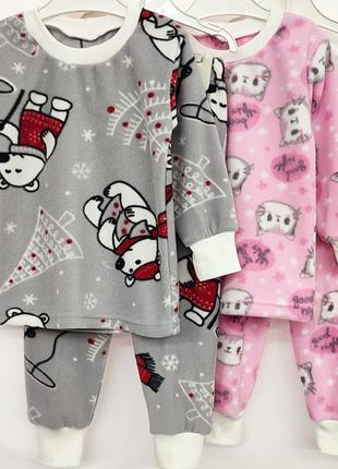 Теплая флисовая пижама для мальчиков и девочек, плёнка зависит...