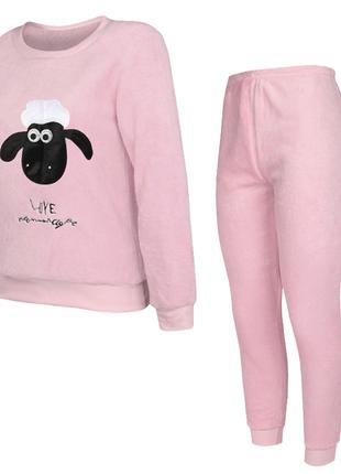 Жіноча піжама Lesko Shaun the Sheep Pink M домашній костюм