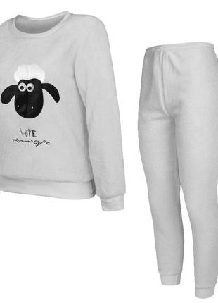 Жіноча тепла піжама Lesko Shaun the Sheep Gray M костм для дому