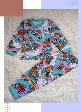 Пижама с начесом для девочки 2-3 лет, размер 98-104