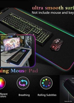 Великий ігровий килимок для миші REAWUL RGB 80*30см