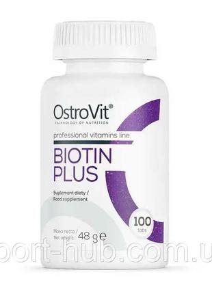 Биотин  OstroVit Biotin Plus 100табл, 10000 max 60табл, 21st, Now