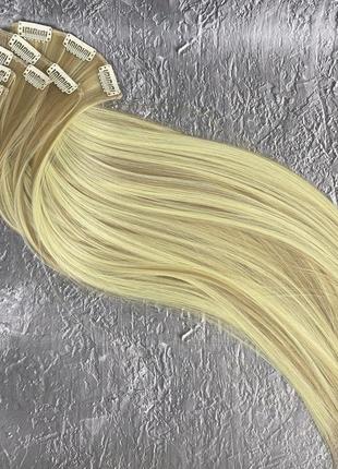 6306 трессы волосы на заколках термо блонд мелирование прямые ...
