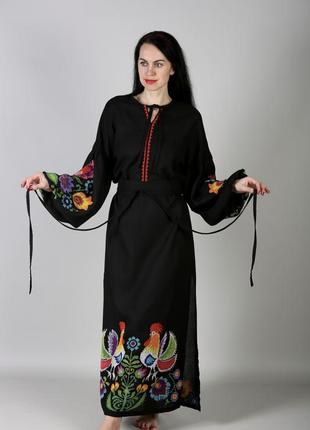 Платье "петриковка" ручная вышивка