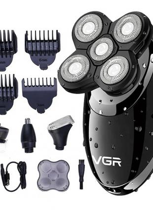 Электробритва роторная для мужчин VGR-302 4в1 для влажного и с...
