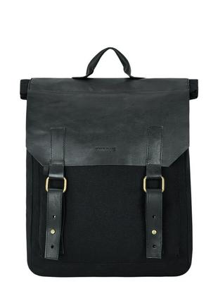 Стильний модний рюкзак із шкіряним клапаном. рюкзак чорний чол...