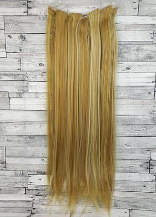 6304 трессы волосы на заколках термо блонд мелирование прямые ...