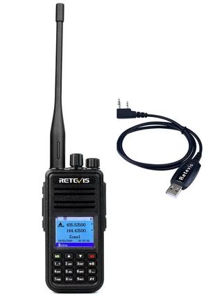 Retevis rt3s рация c GPS, цифровая DMR, аналоговая + USB кабель