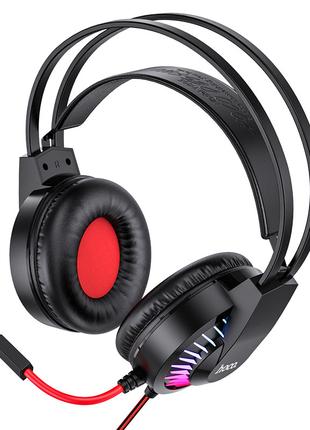 Ігрові провідні навушники HOCO  W105 з мікрофоном Black-Red