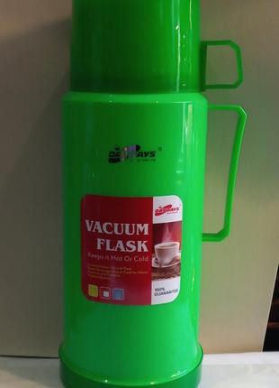 Термос вакуумный со стеклянной колбой DayDays 1 литра зелёный ...
