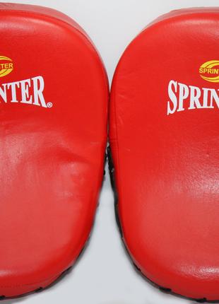 Боксерские лапы Sprinter гнутые, натуральная кожа
