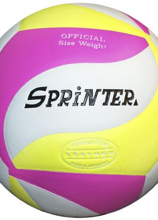 М'яч волейбольний Sprinter VS5006, 5 розмір, білий-жовто-розовий