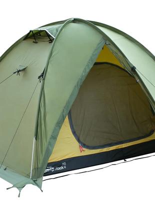 Трехместная экспедиционная палатка Tramp ROCK 4 (V2) Зеленая T...