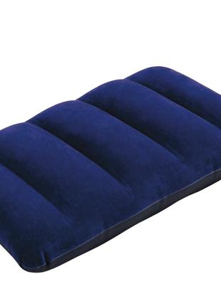 Надувна флокірована подушка Intex 68672, синя