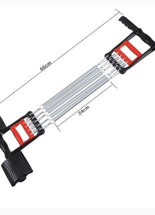Эспандер плечевой 3 в 1 на 5 пружин по 24 см с пластиковыми ру...
