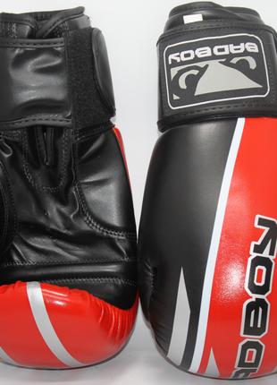 Боксерські рукавички FLEX на липучці Bad Boy 10 oz чорно-червоний