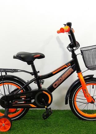 Детский велосипед Crosser Rocky 14" черно-оранжевый