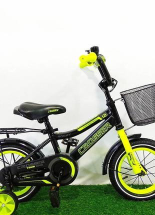 Детский велосипед Crosser Rocky 16" черно-салатовый