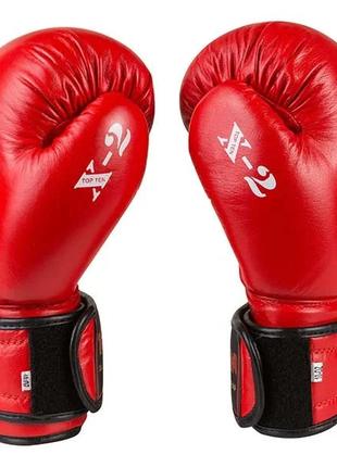 Перчатки боксерские TopTen TT-X210-R кожа, 12oz, красный